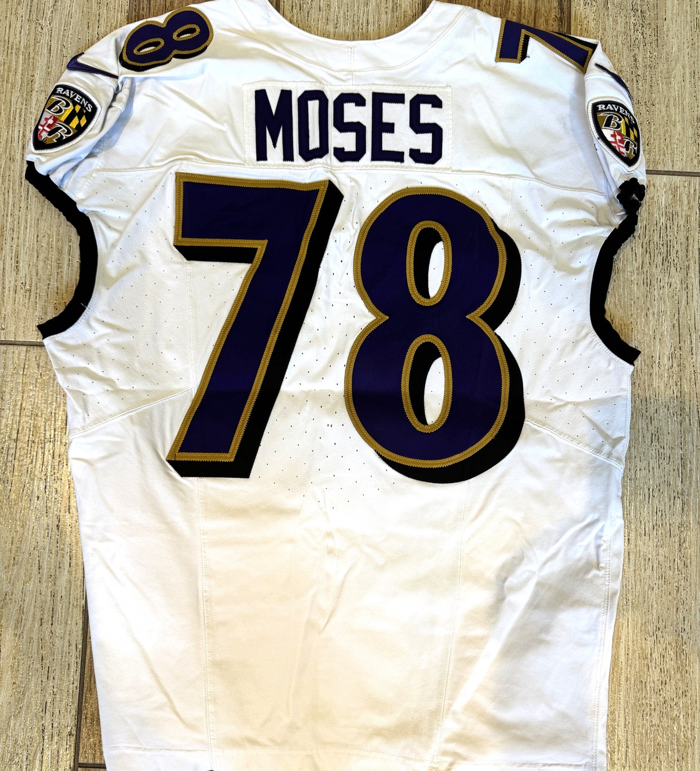 Morgan Moses GAME-WORN💪10/15/23 Baltimore Ravens💜Nike NFL Jersey vs.Titans🌍vs. Titans (London Game)