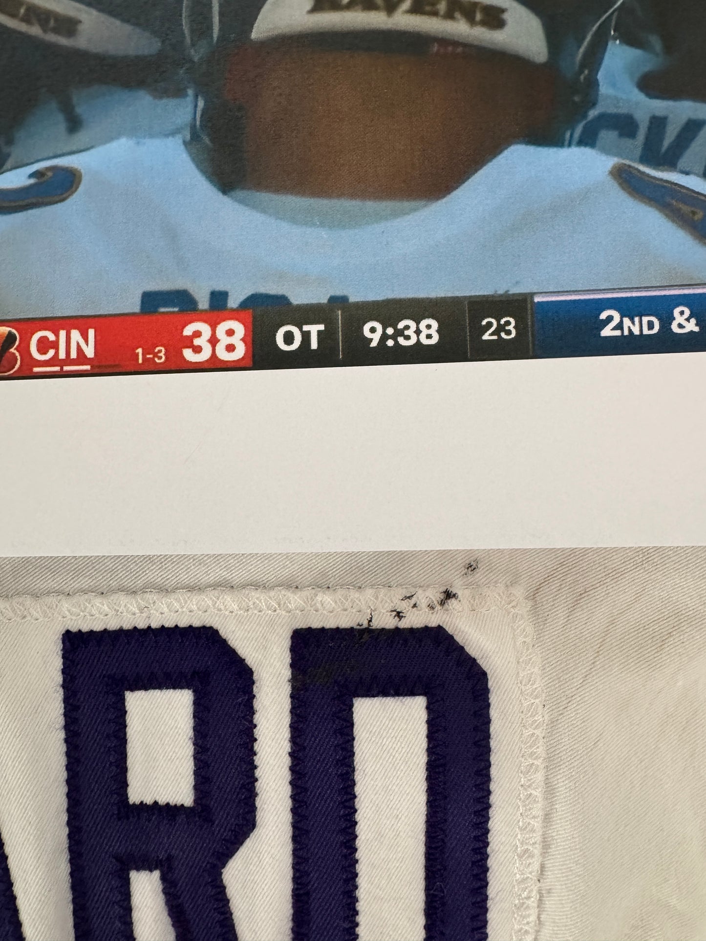 Patrick Ricard GAME-WORN💪10/06/24 PHOTO-MATCHED📸Baltimore Ravens💜NFL Jersey victory vs.Bengals