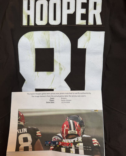 Austin Hooper GAME-WORN 11/15/20💪PHOTO-MATCHED📸Cleveland Browns NFL Jersey👕vs. Houston Texans
