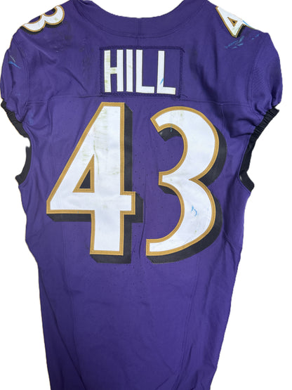Justice Hill GAME-WORN💪10/12/25 On-Field Baltimore Ravens💜Jersey vs.Los Angeles Rams🐏