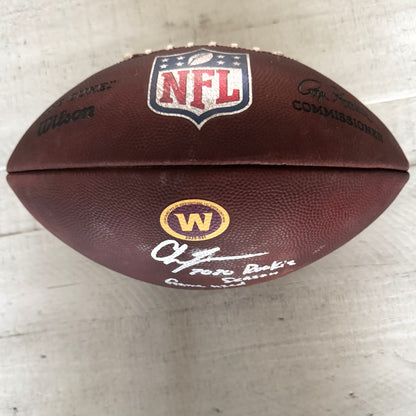 Chase Young GAME-USED & HAND-SIGNED Washington Commanders | NFL Wilson Duke Football – “2020 Rookie Season Game Used” Inscription | 10/11/20 vs. Rams | Fanatics COA ❤️💛