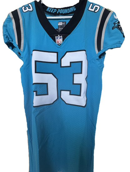 Brian Burns Hand Signed ✍️ AUTHENTIC 💪 Carolina Panthers On-Field NFL Jersey Inc. PSA Certification 🛡️