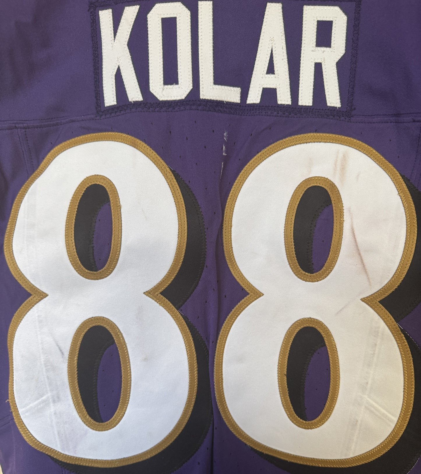 Charlie Kolar GAME-WORN💪from the 2025 season Baltimore Ravens💜Jersey Also includes COA
