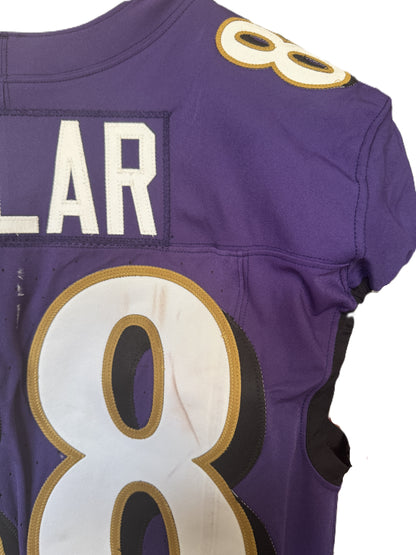 Charlie Kolar GAME-WORN💪from the 2025 season Baltimore Ravens💜Jersey Also includes COA