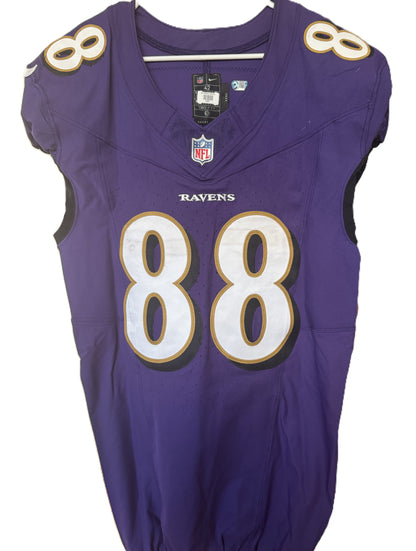 Charlie Kolar GAME-WORN💪from the 2025 season Baltimore Ravens💜Jersey Also includes COA