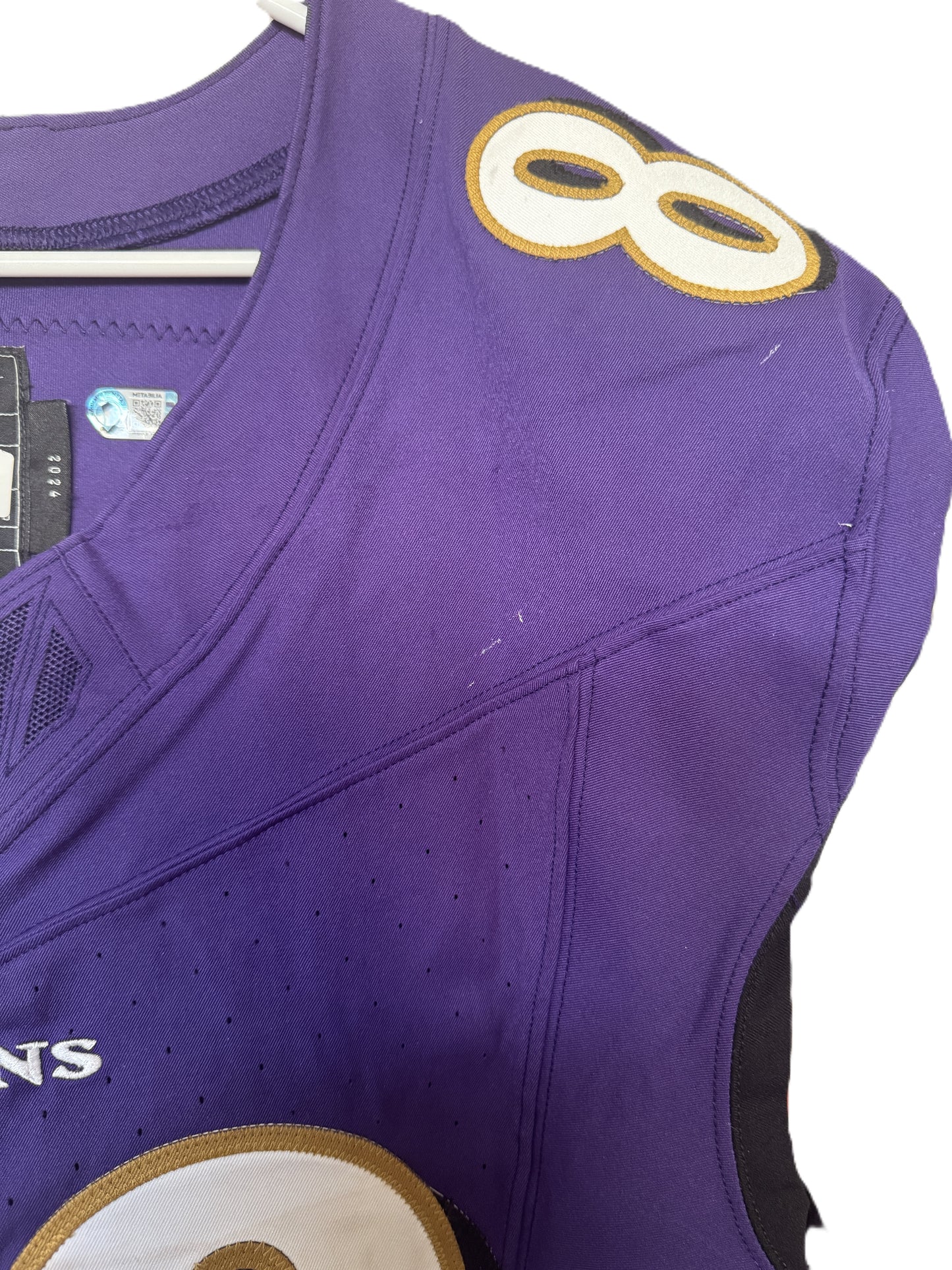 Charlie Kolar GAME-WORN💪from the 2025 season Baltimore Ravens💜Jersey Also includes COA