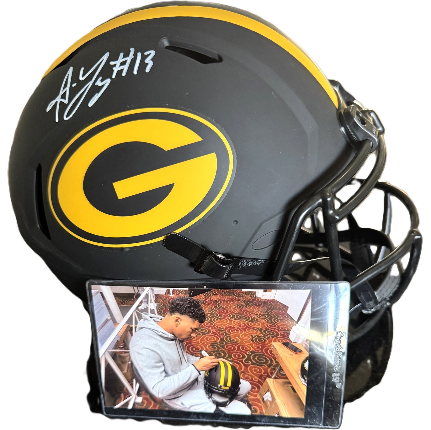 Allen Lazard Signed ✍️ Green Bay Packers Full-Size Authentic Eclipse Alternate Speed NFL Helmet 🛡️