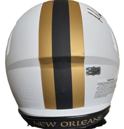Morten Andersen Signed New Orleans Saints ⚜️ Full Size Authentic On Field Lunar Eclipse Alternate Speed Helmet Inscribed "The Great Dane"