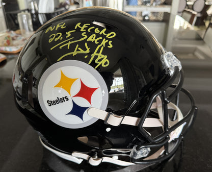 T. J. Watt Signed ✍️ Pittsburgh Steelers Full-Size Proline NFL Speed Helmet Inc. Inscription and COA 🛡️