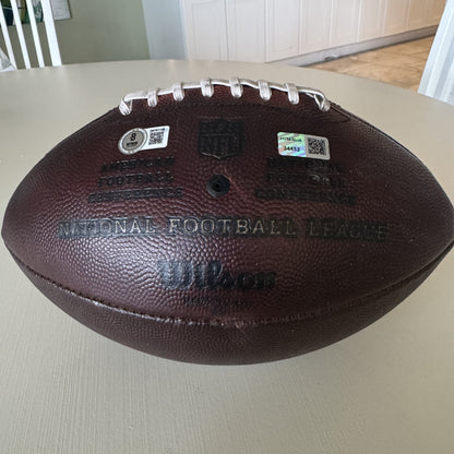 Mike Evans GAME USED 💪 Signed + Inscribed Football Tampa Bay Buccaneers 24-25 Season Inscribed “11th Straight 1,000 yd Szn”