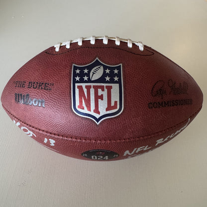 Mike Evans GAME USED 💪 Hand Signed 🖊️ + Inscribed Football 🏈 Tampa Bay Buccaneers 24-25 Season Inscribed "NFL Record Season"