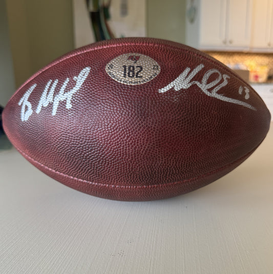 Baker Mayfield + Mike Evans GAME USED 💪 Signed 🖊️ Wilson DUKE Ball Tampa Bay Buccaneers Proof of Authenticity included 📄