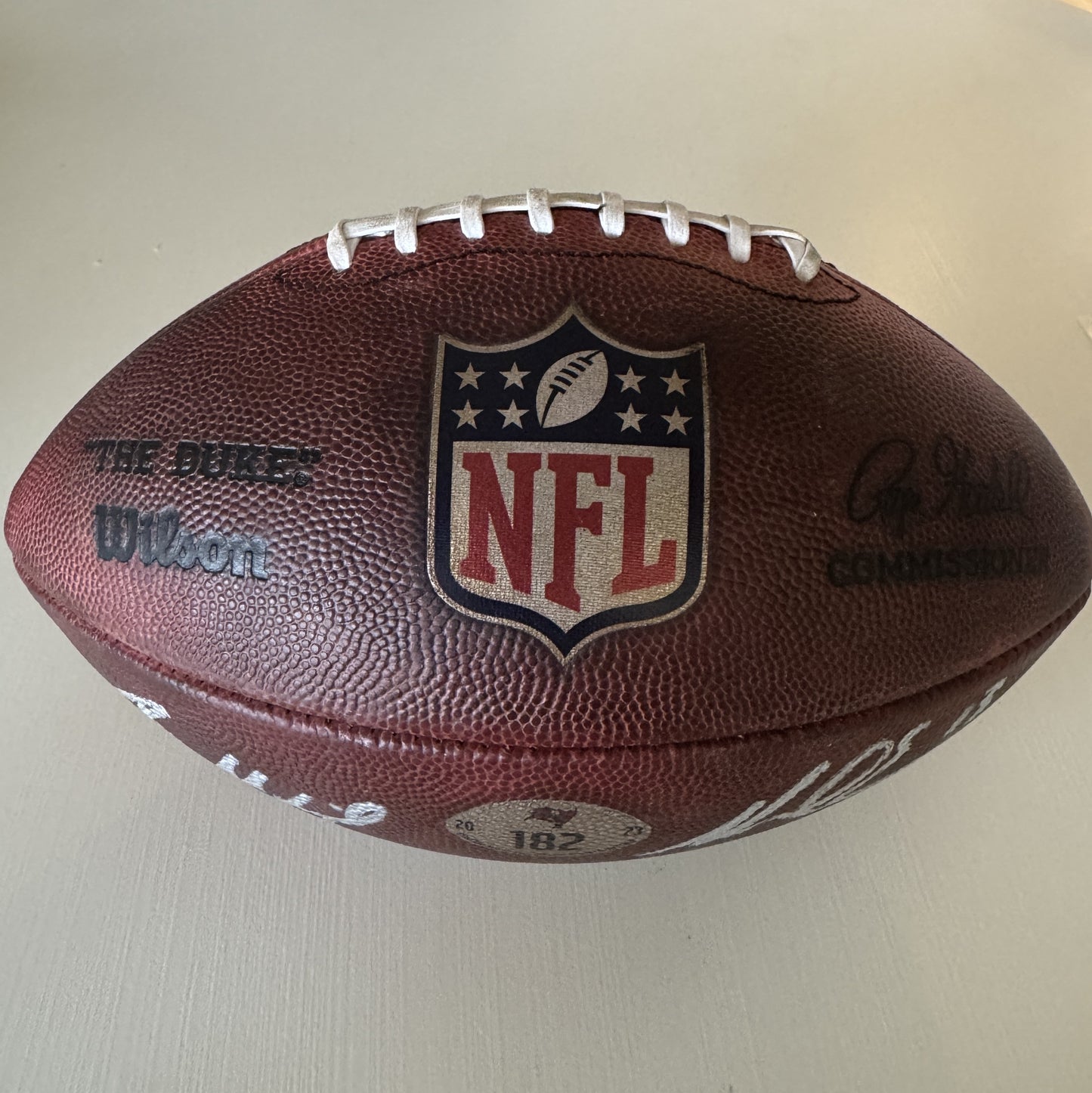 Baker Mayfield + Mike Evans GAME USED 💪 Signed 🖊️ Wilson DUKE Ball Tampa Bay Buccaneers Proof of Authenticity included 📄