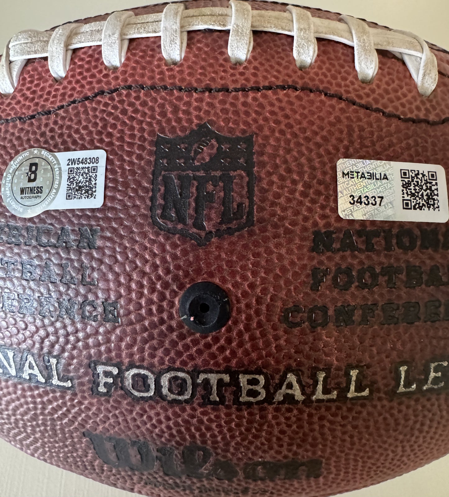 Baker Mayfield + Mike Evans GAME USED 💪 Signed 🖊️ Wilson DUKE Ball Tampa Bay Buccaneers Proof of Authenticity included 📄