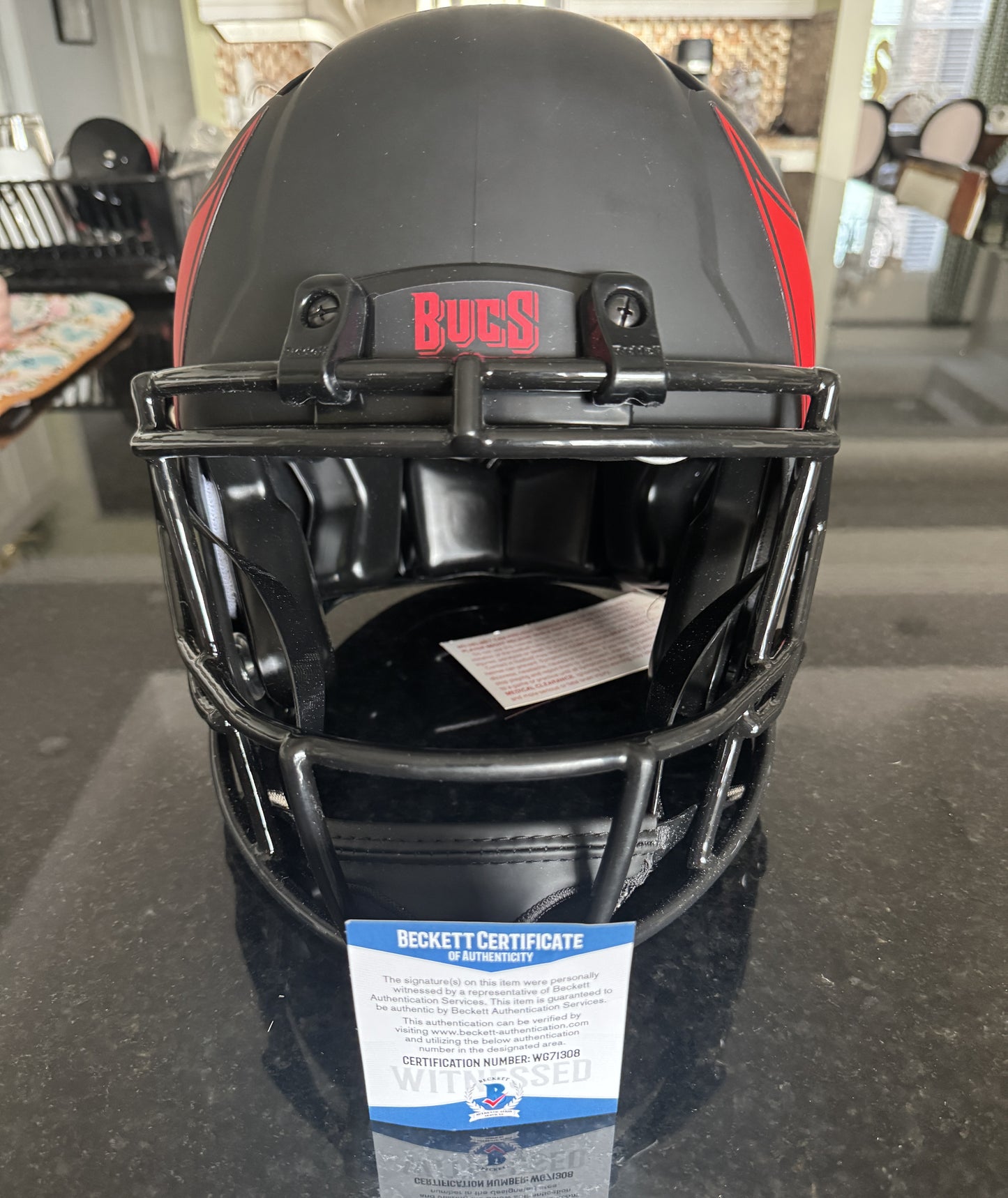 Devin White Signed✍️Tampa Bay Buccaneers🏴‍☠️Full-Size Authentic On-Field Eclipse Alternate Speed Helmet Inscribed "SB LV Champs" 🏈