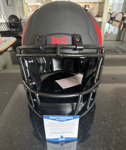 Devin White Signed✍️Tampa Bay Buccaneers🏴‍☠️Full-Size Authentic On-Field Eclipse Alternate Speed Helmet Inscribed "SB LV Champs" 🏈
