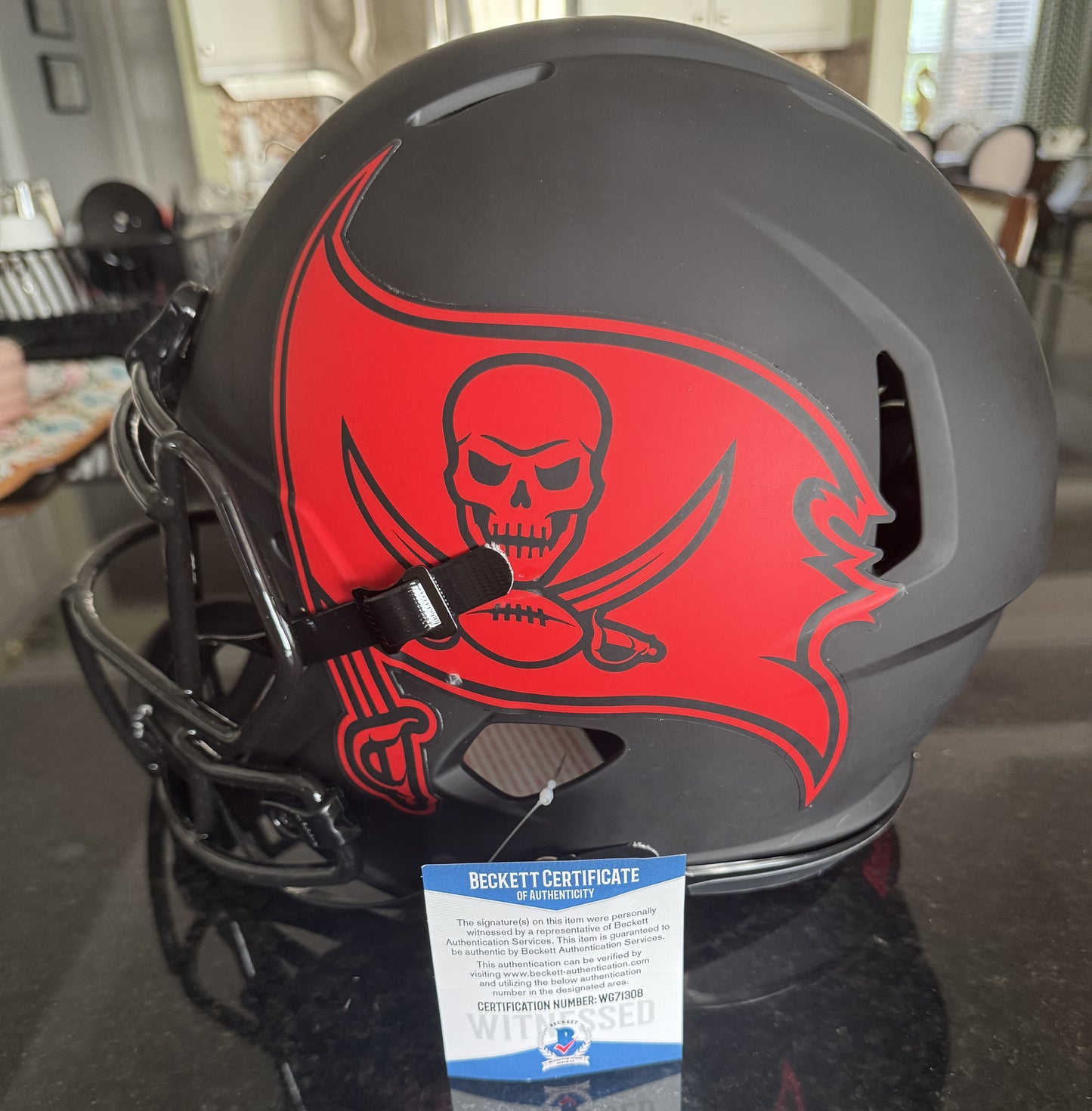 Devin White Signed✍️Tampa Bay Buccaneers🏴‍☠️Full-Size Authentic On-Field Eclipse Alternate Speed Helmet Inscribed "SB LV Champs" 🏈
