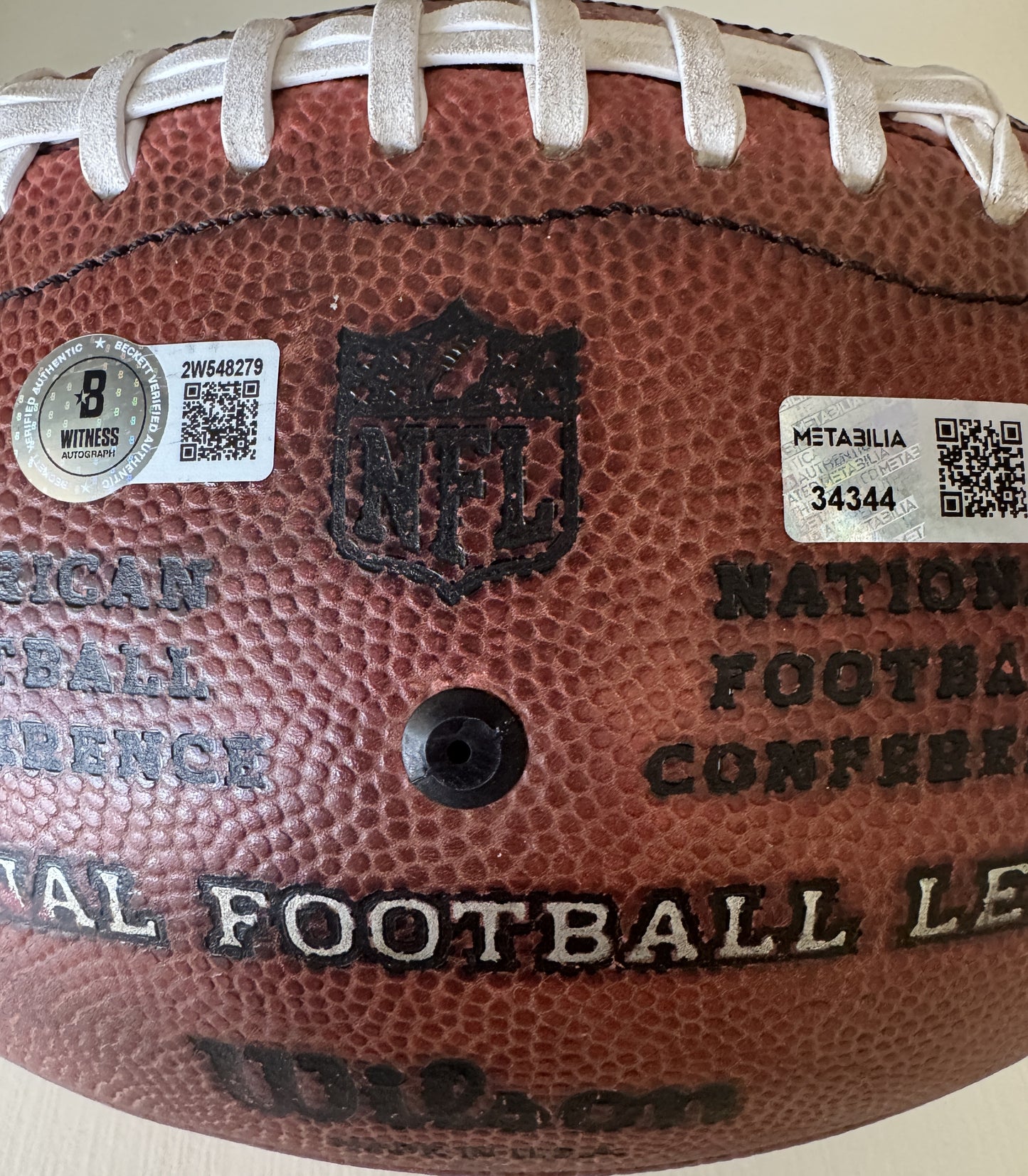 Baker Mayfield GAME USED 💪 and Signed + Inscribed Tampa Bay Buccaneers Wilson DUKE Ball Inscribed "G.U. 2024 Szn   Go Bucs!" Proof of Authenticity included 📄