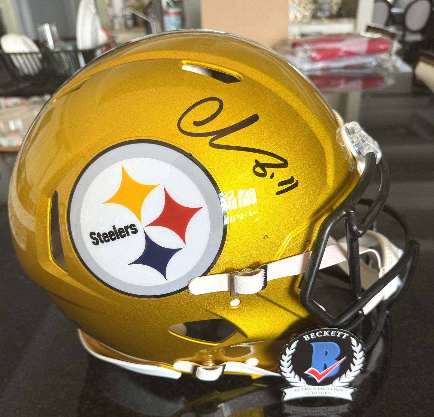 Chase Claypool Signed✍️Pittsburgh Steelers Full-Size Authentic On-Field Speed Alternate NFL Helmet