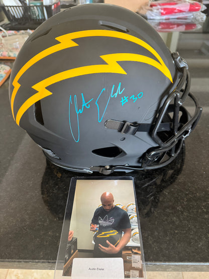 Austin Ekeler Signed🖊️Los Angeles Chargers⚡Full-Size Authentic Eclipse Speed Helmet💥