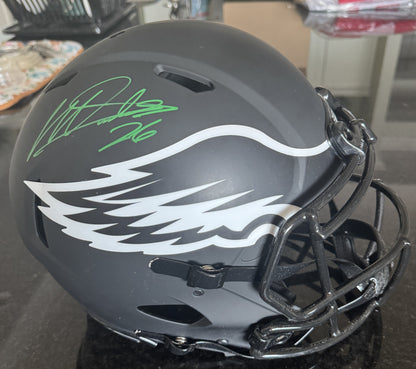 Miles Sanders Signed ✍️ Philadelphia Eagles 🦅 Full-Size Authentic On-Field Eclipse Alternate Speed Helmet🏈
