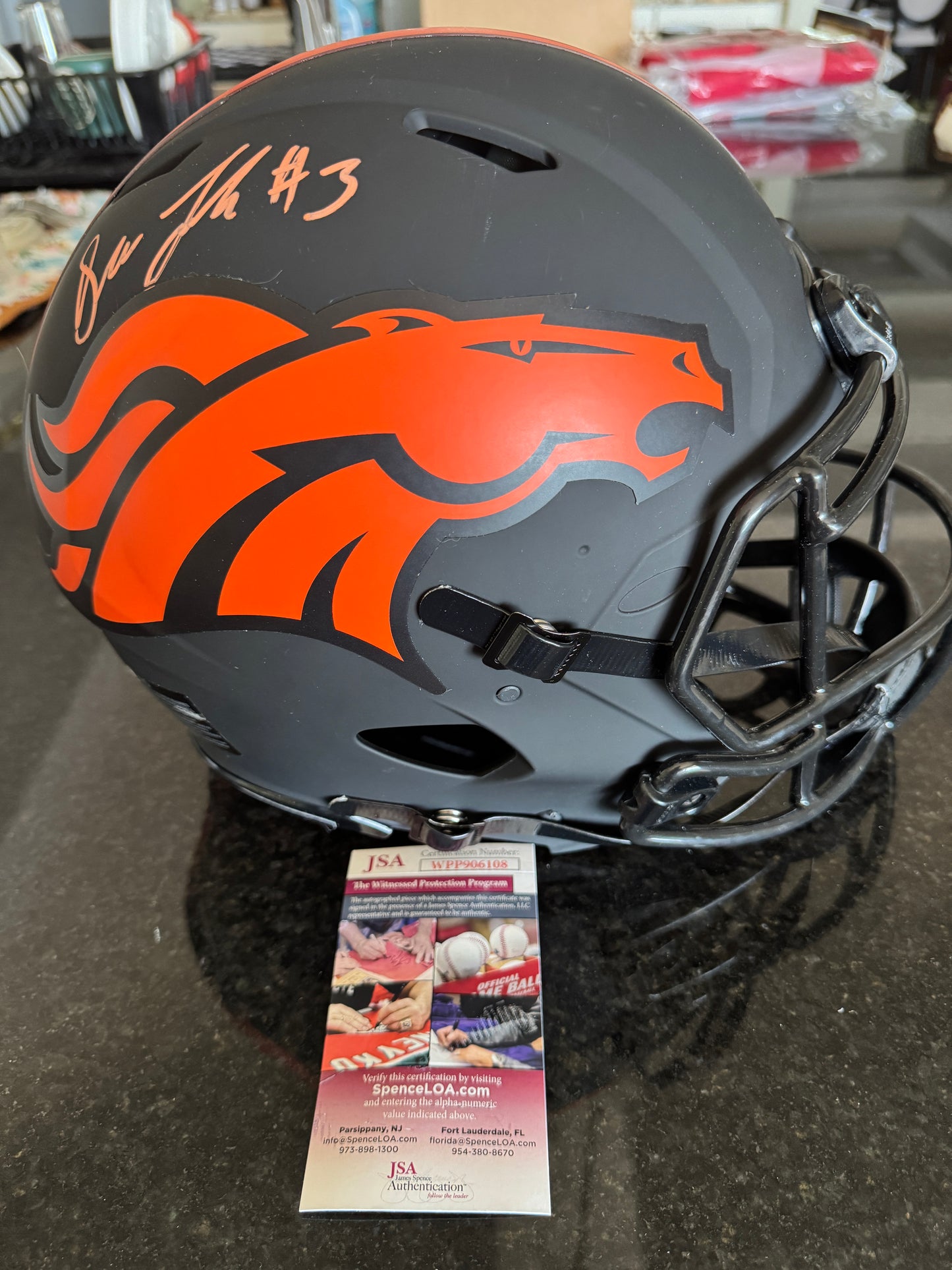 Drew Lock Signed ✍️ Denver Broncos Full-Size Authentic On-Field Eclipse Alternate Speed NFL Helmet
