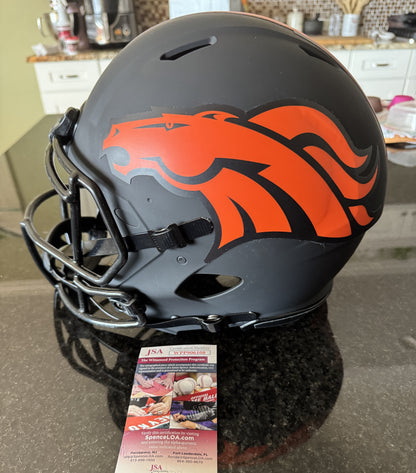 Drew Lock Signed ✍️ Denver Broncos Full-Size Authentic On-Field Eclipse Alternate Speed NFL Helmet