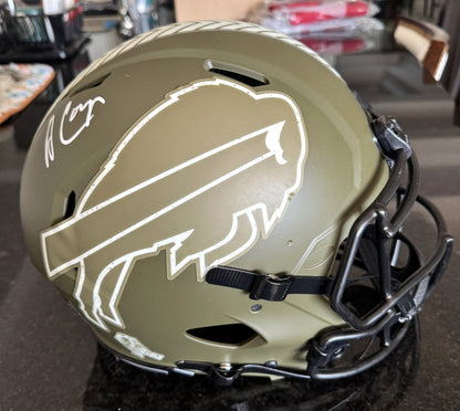Amari Cooper Hand-Signed✍️Buffalo Bills🐃Full-Size Authentic On-Field Salute To Service Alternate Speed Helmet