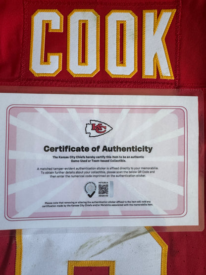 Bryan Cook GAME WORN 💪 10/27/25 Kansas City Chiefs Nike NFL Jersey 🎽 vs. Washington Commanders - COA included 🛡️