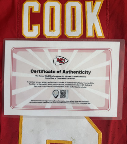 Bryan Cook GAME WORN 💪 10/12/25 Kansas City Chiefs Nike NFL Jersey 🎽 vs Lions - COA included 🛡️
