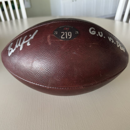 Baker Mayfield GAME USED 💪 PHOTO MATCED 📷 Tampa Bay Buccaneers Signed & Inscribed 🖊️ Wilson Duke Ball vs Broncos Proof of Authenticity included 🛡️