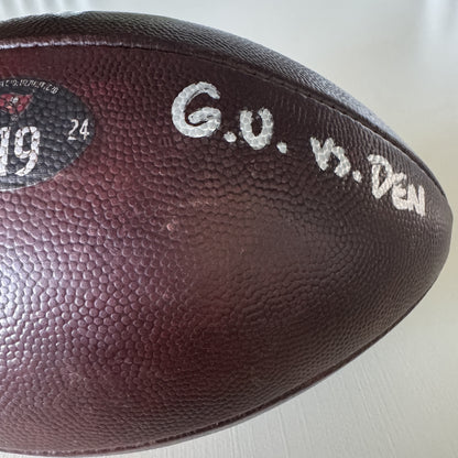 Baker Mayfield GAME USED 💪 PHOTO MATCED 📷 Tampa Bay Buccaneers Signed & Inscribed 🖊️ Wilson Duke Ball vs Broncos Proof of Authenticity included 🛡️