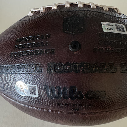 Baker Mayfield GAME USED 💪 PHOTO MATCED 📷 Tampa Bay Buccaneers Signed & Inscribed 🖊️ Wilson Duke Ball vs Broncos Proof of Authenticity included 🛡️