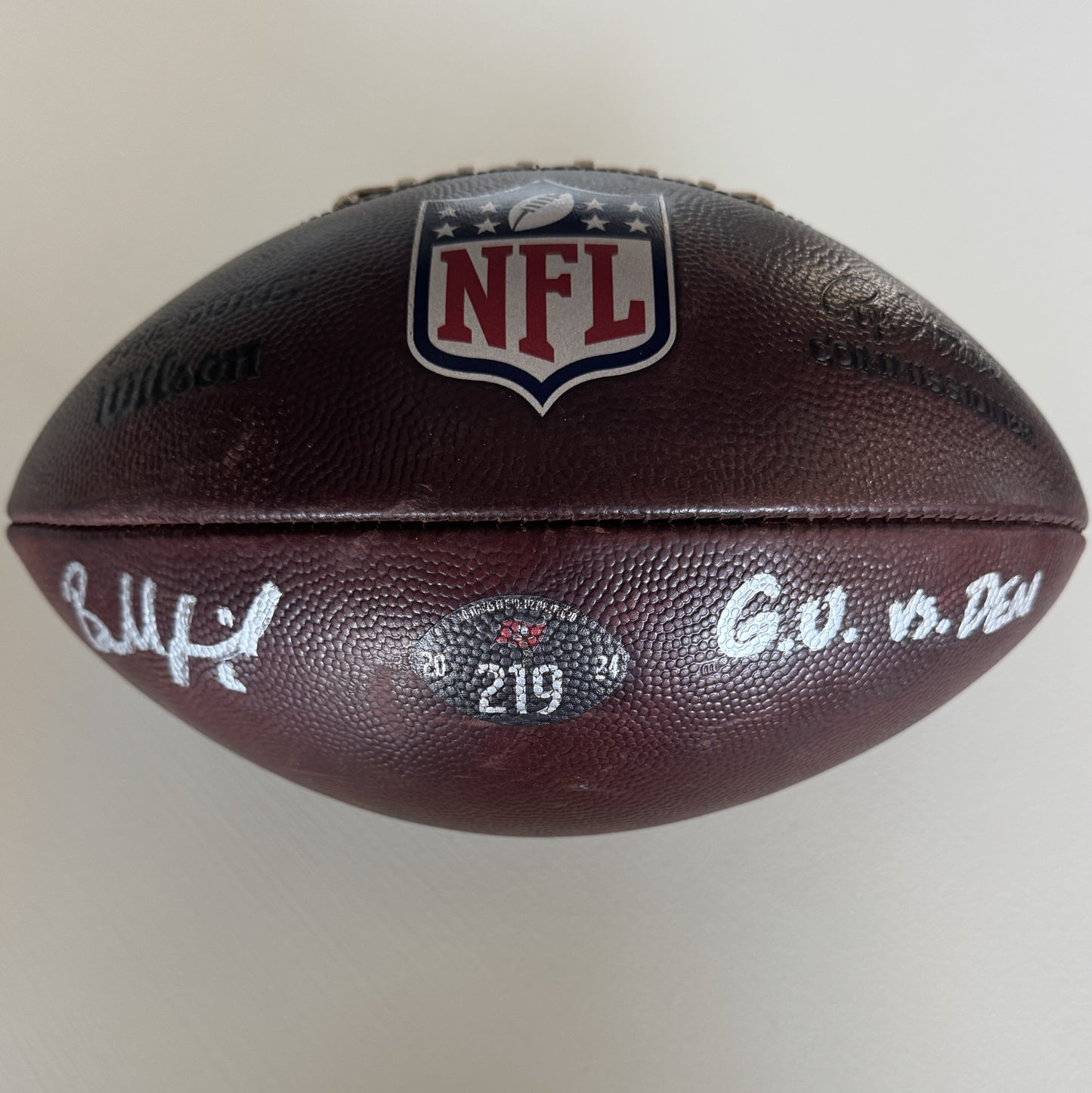 Baker Mayfield GAME USED 💪 PHOTO MATCED 📷 Tampa Bay Buccaneers Signed & Inscribed 🖊️ Wilson Duke Ball vs Broncos Proof of Authenticity included 🛡️