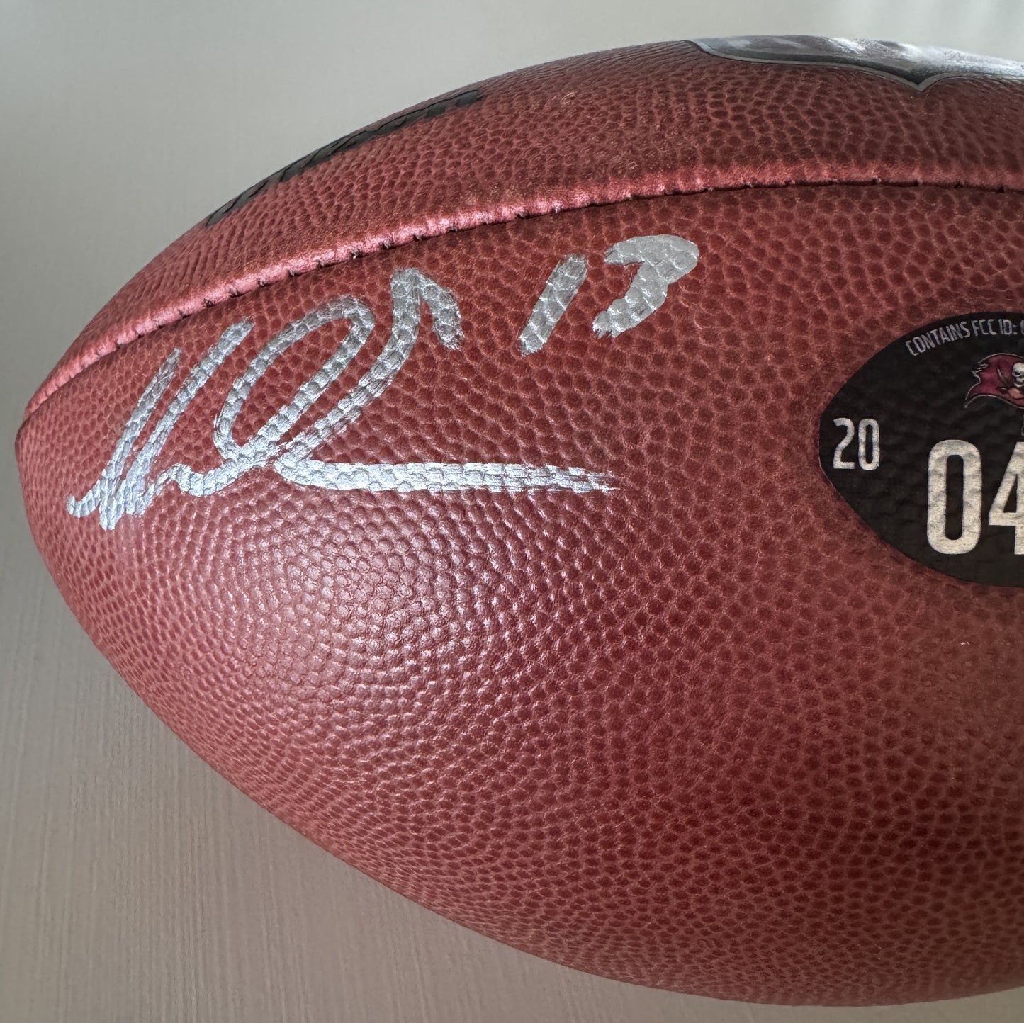 Mike Evans GAME USED 💪 Signed + Inscribed ✍️🖊️ Tampa Bay Buccaneers Wilson Duke Football 24-25 Season Inscribed "NFL Record Season" with Proof of Authenticity 🛡️