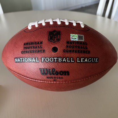 Mike Evans GAME USED 💪 Signed + Inscribed ✍️🖊️ Tampa Bay Buccaneers Wilson Duke Football 24-25 Season Inscribed "NFL Record Season" with Proof of Authenticity 🛡️