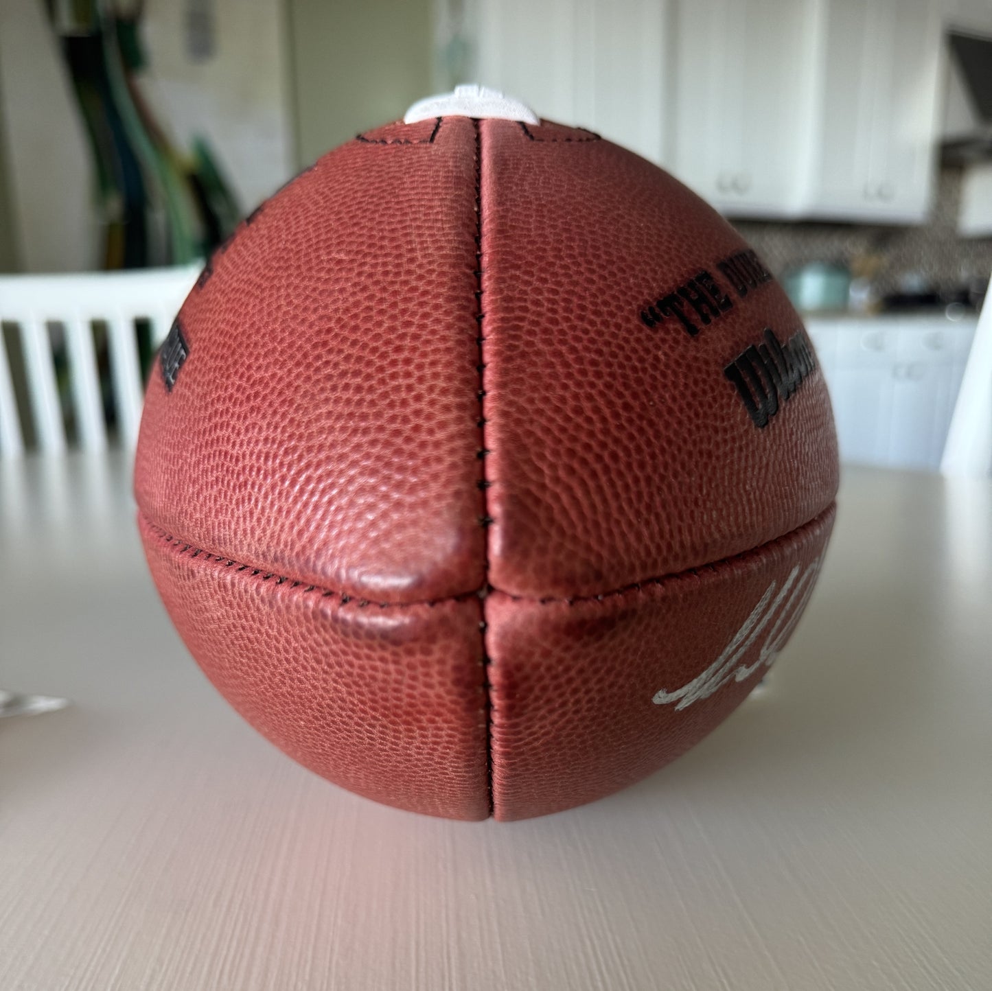 Mike Evans GAME USED 💪 Signed + Inscribed ✍️🖊️ Tampa Bay Buccaneers Wilson Duke Football 24-25 Season Inscribed "NFL Record Season" with Proof of Authenticity 🛡️