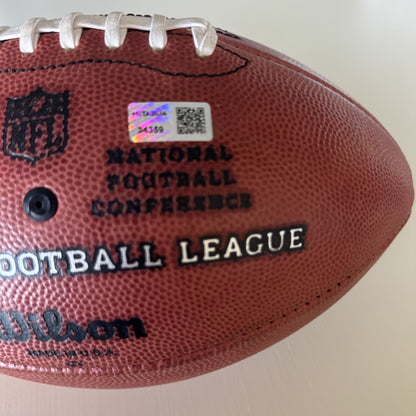 Mike Evans GAME USED 💪 Signed + Inscribed ✍️🖊️ Tampa Bay Buccaneers Wilson Duke Football 24-25 Season Inscribed "NFL Record Season" with Proof of Authenticity 🛡️