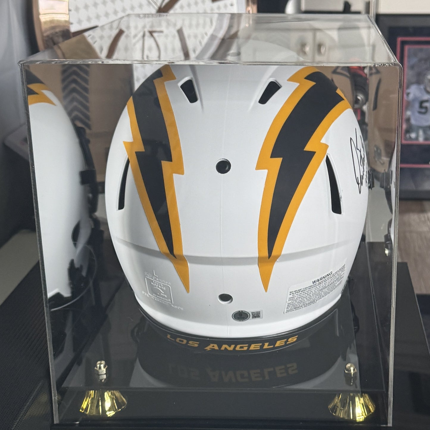Dan Fouts Signed Los Angeles Chargers Full-Size Authentic On-Field Lunar Eclipse Alternate Speed Helmet Inscribed "HOF 93" with Display Case