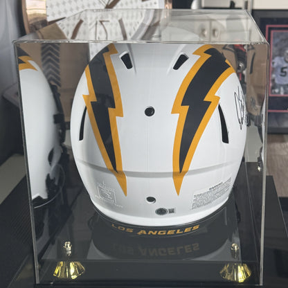 Dan Fouts Signed Los Angeles Chargers Full-Size Authentic On-Field Lunar Eclipse Alternate Speed Helmet Inscribed "HOF 93" with Display Case