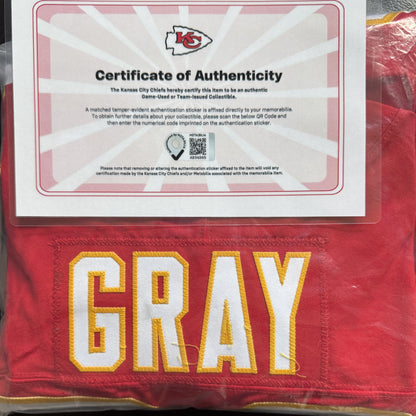 Noah Gray GAME WORN 10/12/25 Kansas City Chiefs NFL Jersey vs. Lions inc. COA🛡️