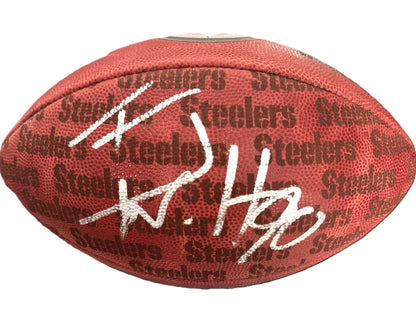 T. J. Watt Signed ✍️ Pittsburgh Steelers Official Wilson "The Duke" Team Logo NFL Football Inc. Beckett Authenticity 🛡️