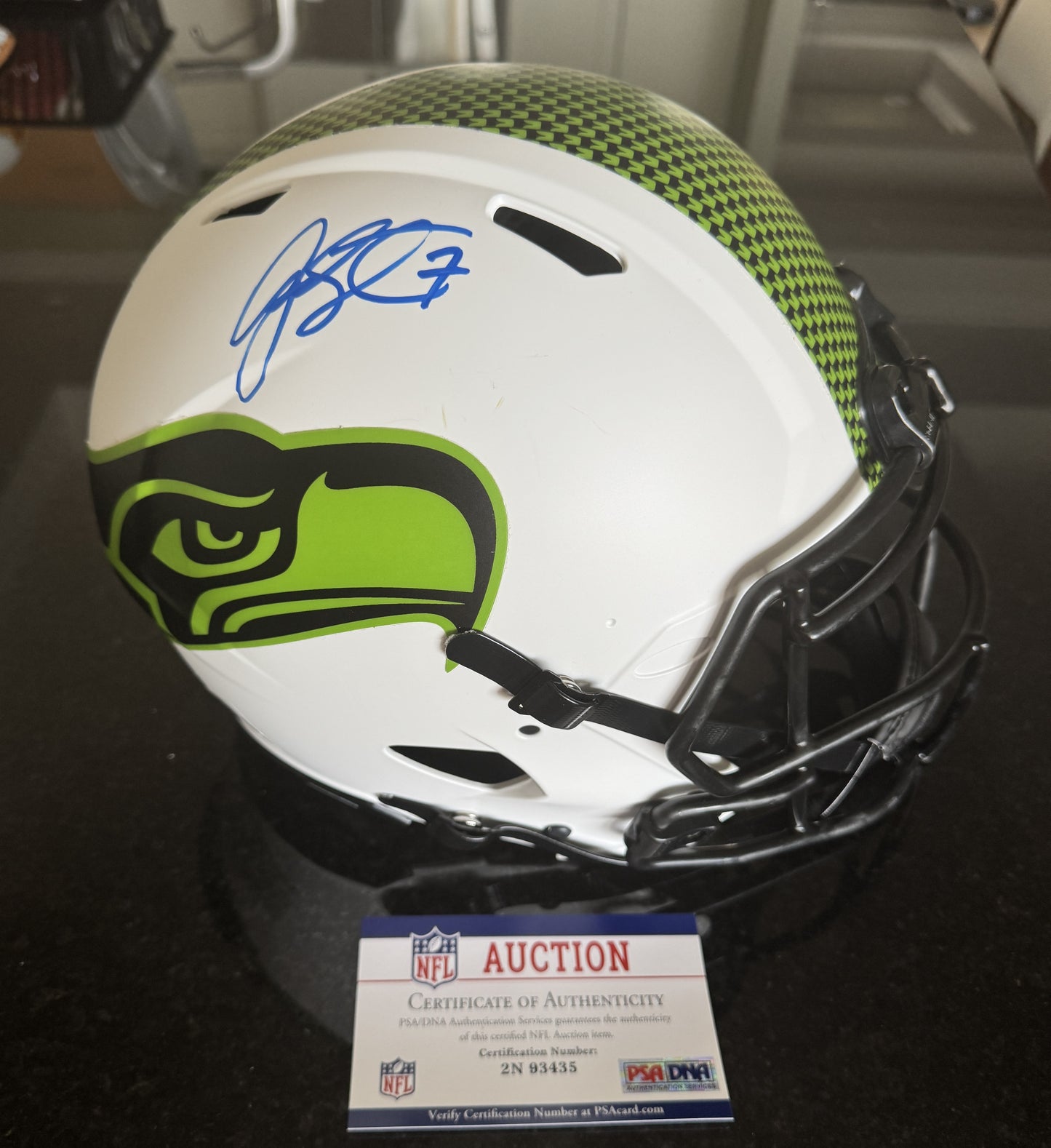 Geno Smith Hand-Signed Seattle Seahawks Full-Size Authentic Lunar Eclipse NFL Speed Helmet