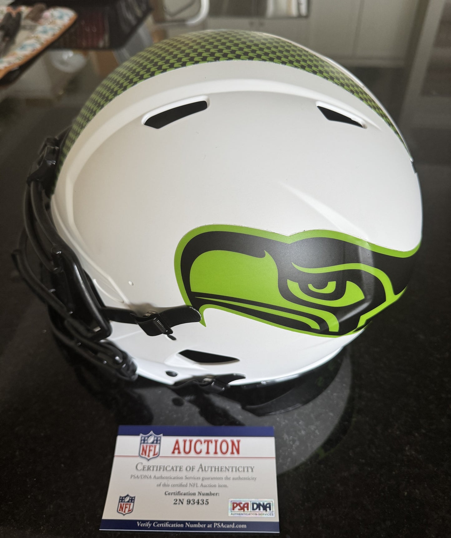 Geno Smith Hand-Signed Seattle Seahawks Full-Size Authentic Lunar Eclipse NFL Speed Helmet