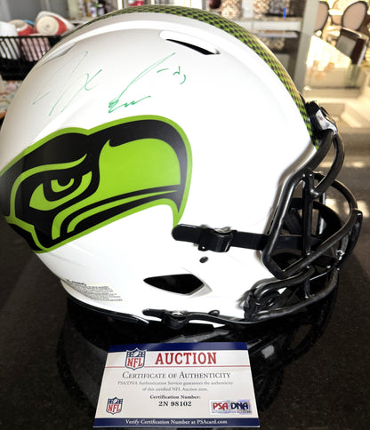 Jaxon Smith-Njigba Signed✍️Seattle Seahawks Full-Size Lunar Eclipse NFL Speed Helmet (Signed twice)