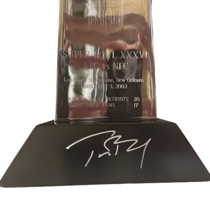 TOM BRADY 🐐 Hand Signed New England Patriots Super Bowl XXXVI Replica Vince Lombardi Trophy inc. COA 💥