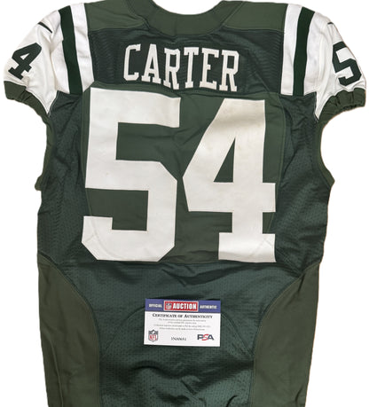 Bruce Carter GAME WORN 💪 New York Jets Nike NFL Jersey 👕 Also with PSA Certificate of Authenticity🛡️