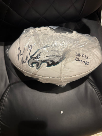 Josh Sweat Signed Philadelphia Eagles NFL Super Bowl Logo Football Inscribed SB LIX Champs