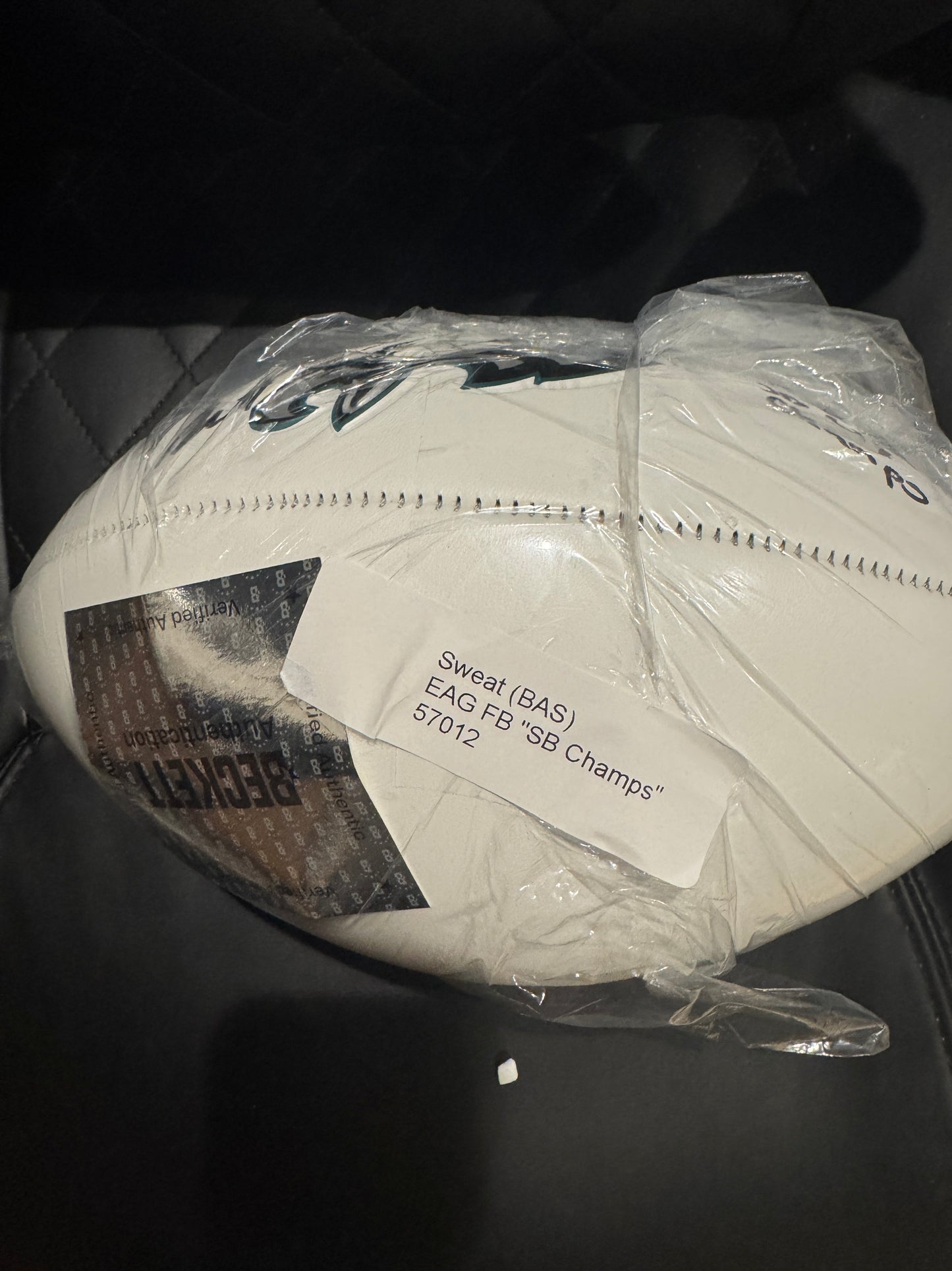 Josh Sweat Signed Philadelphia Eagles NFL Super Bowl Logo Football Inscribed SB LIX Champs