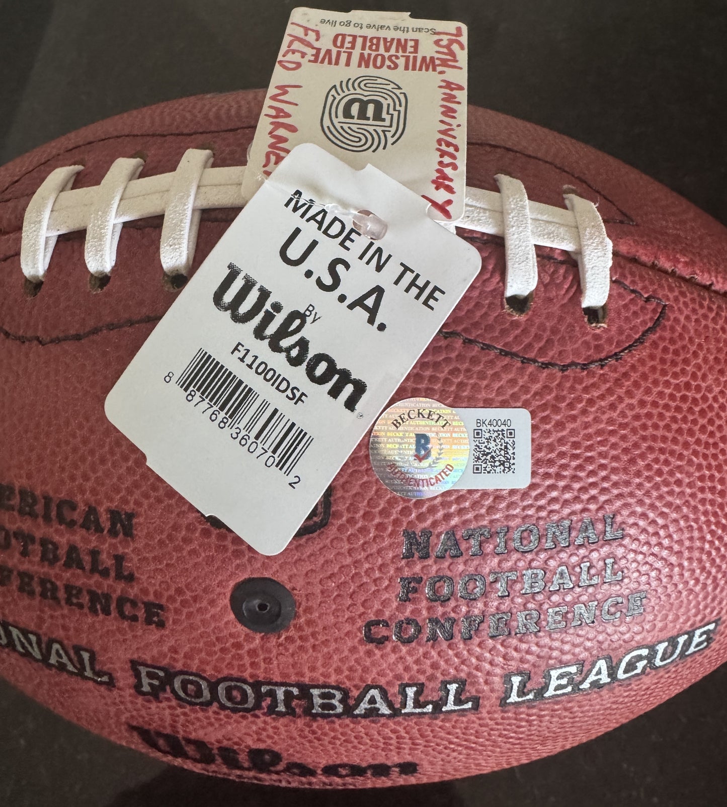 Fred Warner Signed San Francisco 49ers 75th Anniversary Official Wilson Duke NFL Football with “49ers 75th Annie.” Inscription